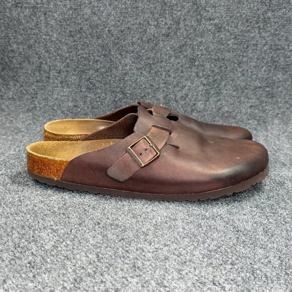 Birkenstock Boston Clogs Men\'s Size 13 Habana Brown Oiled Leather Slip On Sandal main image 9
